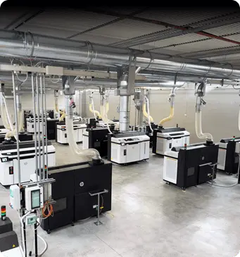Interior view of Justway factory showing CNC machining, 3D printing and urethane casting manufacturing processes